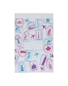 Forsendelsespose med tapeluk, pk. med 50 stk., 45 micron, 40 x 54 cm, hvid m/motiv