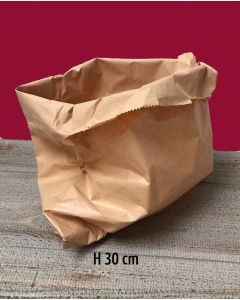 Brúnn bréfpoki - H 30 cm. / 3 kg - 500 stk.