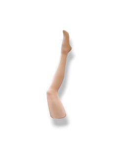 Sokkafótleggur, dama, ljós húðlitur. Plast H 83 cm, Ø15,5, fótur 22 cm.