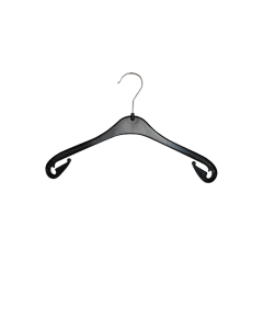 Barnaherðatré, svart formpressað plast með sterkum snaga, 33 cm. 450 stk.