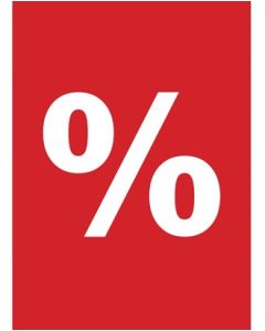 Plakat. %, rød med hvidt tryk, 50 x 70 cm