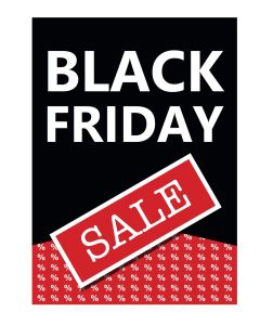 Veggspjald. Black Friday, svart og rautt, 50 x 70 cm