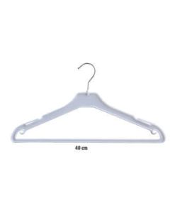Herðatré með slá. B40 cm. Hvítt plast
