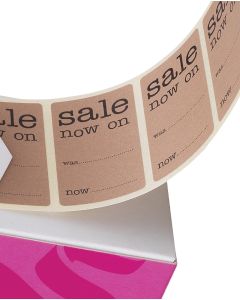 Merkimiðar - Sale now on - 2,5 x H4,4 cm, rúlla með 500 stk.