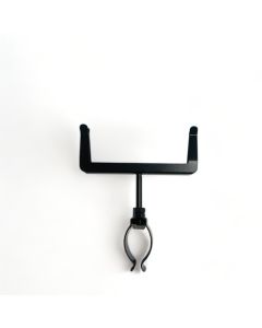 Skiltahaldari, fyrir rör/ stöng, með klemmu, svartur, B11 cm