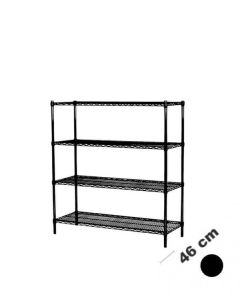 Hillusamstæða - Svört (B 122 x D 46 x H 160 cm.)