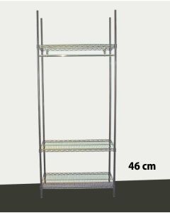 Hillusamstæða fyrir fatageymsluna - TUBO (B 91 x D 46 x H 220 cm.) - Króm