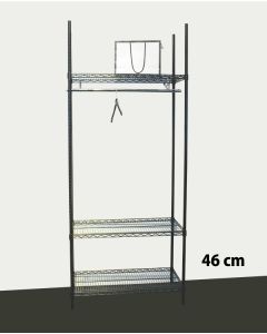 Hillusamstæða fyrir fatageymslu - TUBO (B 91 x D 46 x H 220 cm.) - Svört