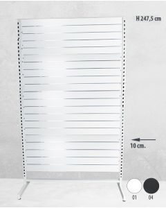 Sölustandur með raufapanil, einhliða - 127 x H247,5 cm. 