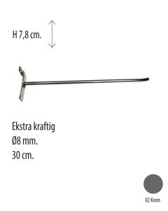 Krókar f/panil - 30 cm. Sérstaklega sterkir. - króm