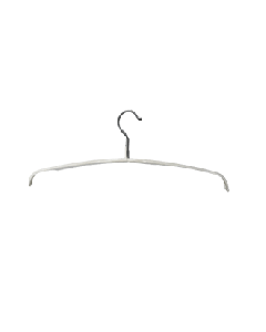 Prjónaherðatré, herra, beint, stamt, með gummí, hvítt, 48 sm