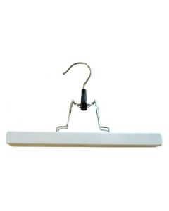 Buxnaherðatré með klemmu, flatt, glans hvítt, króm krókur, 25 cm