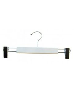 Buxnaherðatré, m/ klemmum, glans hvítt, króm krókur, 30 cm