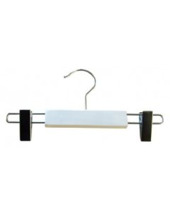 Buxnaherðatré, m/ klemmum, glans hvítt, króm krókur, 25 cm