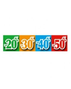 Plakat.  20%, 30%, 40% og 50% úr pappír. 80 x H20 cm.