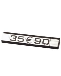 Verðmerkingasett, 360 stk. með standi. Silfur L7 x H9,5 mm.