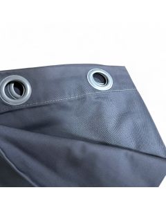 Hengi fyrir mátunarklefa, ljósgrátt velúr með hringjum Ø40 mm L 196 X B 135 cm (4 cm niður í miðju á hringjum)