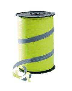 Gjafaborðar, matt, tveggja lita, grátt/lómónugrænn 10 mm, rúlla með 250 m