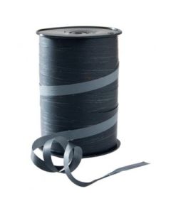 Gjafaborðar, matt, tveggja lita, grátt/svart, 10 mm, rúlla með 250 m