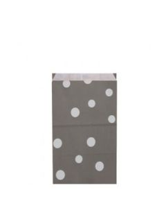 Grár gjafapoki með doppum 16x8x27½ sm