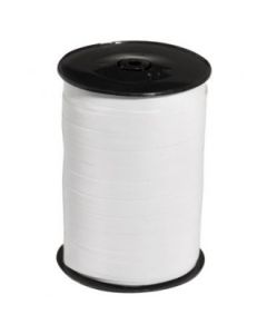 Gjafaborðar, lak, hvid, 10 mm, rulle med 225 m
