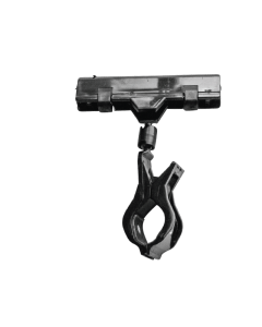 Clear Grip, skiltahaldari, með breiðri klemmu, svart akrýl, H10 cm