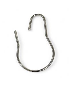 Krókur með læsingu - Gardínuhringur, króm. H 6,5 cm