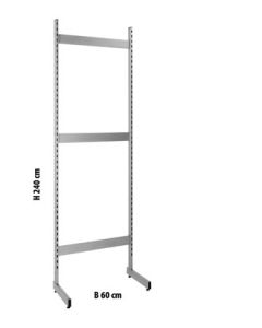 L-sölustandur - H 247,5 x B 67 sm