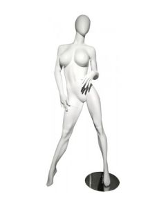 Dömugína fyrir undirföt. Hvít, mött, höfuð án andlitdrátta. H176 cm.