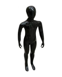 Børnemannequin. Sort high gloss med hoved. 1-2 år. Stående