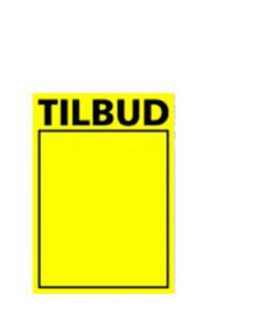 Tilboðsskilti (á dönsku), Gul A4. 50 stk.