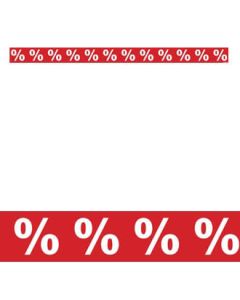 Gluggaborðar með prósentumerki (%) áprentuðu - 120 cm